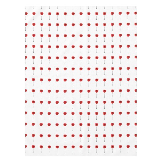 beautiful red poppy flower pattern tablecloth (Front)