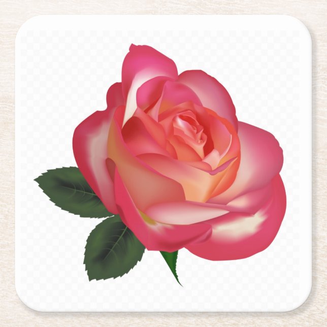 Beautiful Red Rose Coaster Set (Front)