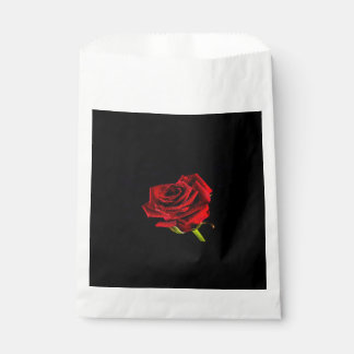Beautiful red rose favour bag