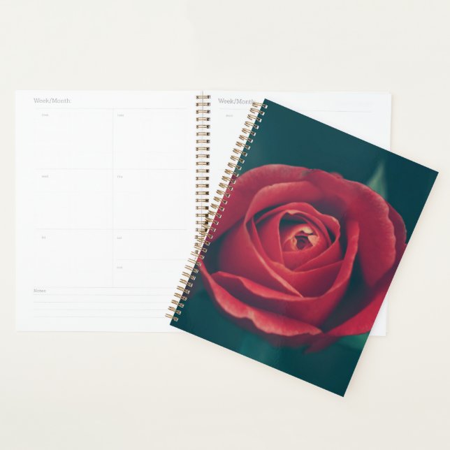 Beautiful Red Rose Flower Floral Planner (Display)