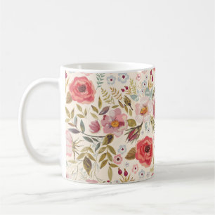 Beautiful Red Rose Flower Sketch Coffee Mug