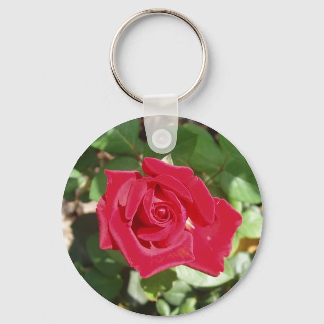 Beautiful Red Rose Key Chain (Front)