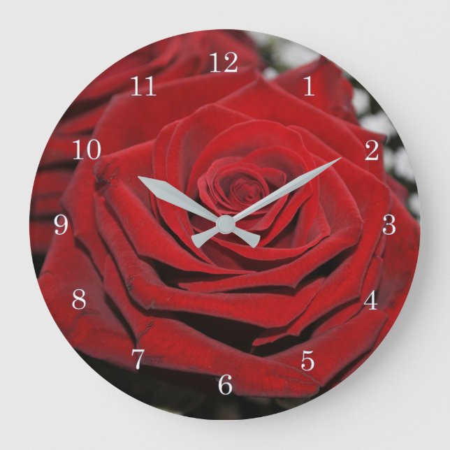 Beautiful Red Rose Large Clock (Front)