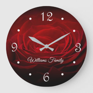 Beautiful Red Rose Large Clock