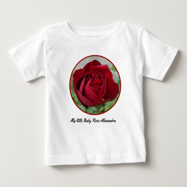Beautiful Red Rose monogrammed for your baby T-Shirt (Front)