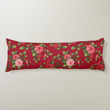 Beautiful Red Rose Pattern Body Pillow