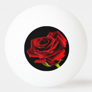 Beautiful red rose ping pong ball