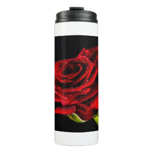 Beautiful red rose thermal tumbler