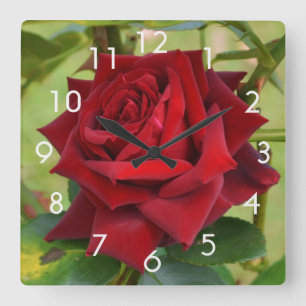 Beautiful Red Rose Wall Clock