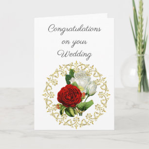 Beautiful Red Rose / Wedding Congratulations  Card