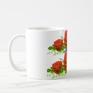 Beautiful Red Roses Bouquet Photography Romantic Coffee Mug