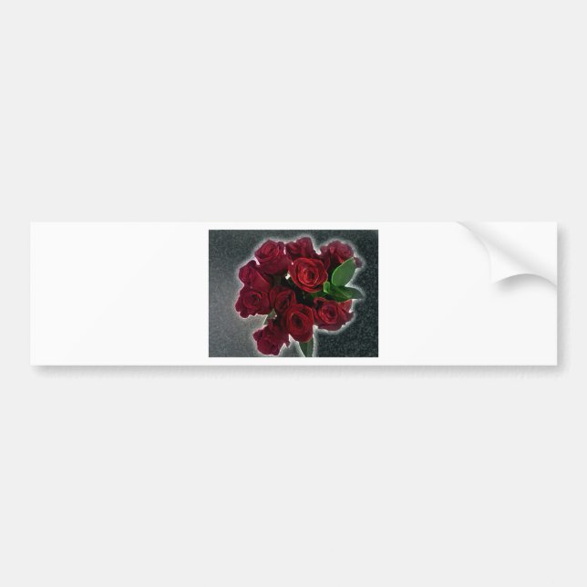 BEAUTIFUL RED ROSES BUMPER STICKER (Front)