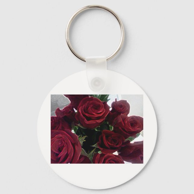 BEAUTIFUL RED ROSES KEY RING (Front)