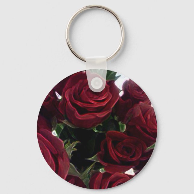 BEAUTIFUL RED ROSES KEY RING (Front)