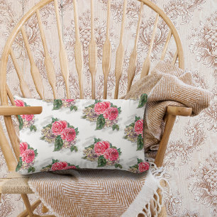 Beautiful Red Roses Lumbar Pillow
