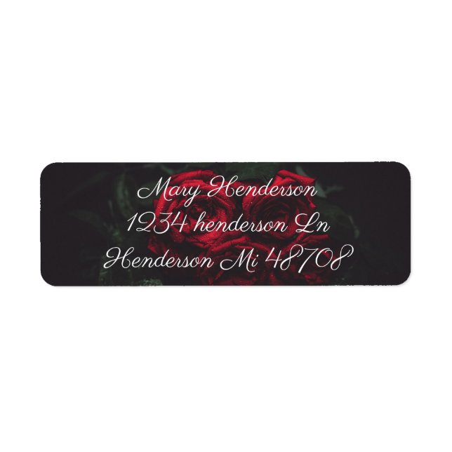 Beautiful Red Roses Return Address Label (Front)