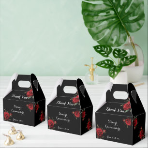 Beautiful Red Roses Thank You, Favour Box