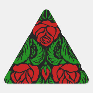 BEAUTIFUL RED ROSES TRIANGLE STICKER