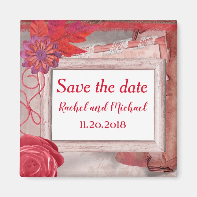 Beautiful Red save the date Magnet (Front)