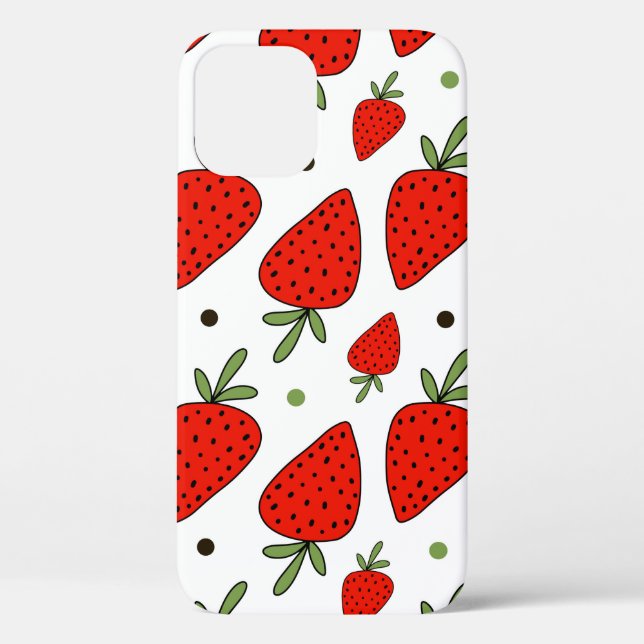 Beautiful red strawberries seamless pattern Case-Mate iPhone case (Back)