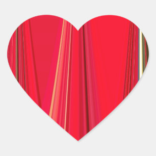 Beautiful Red Texture Colour Abstract Art Design Heart Sticker