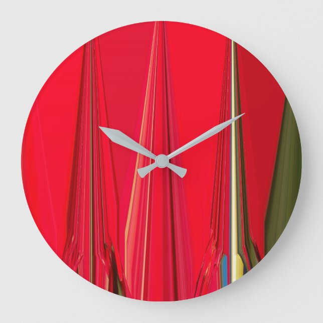 Beautiful Red Texture Colour Abstract Art Design Large Clock (Front)