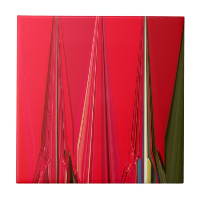 Beautiful Red Texture Colour Abstract Art Design Tile (Front)