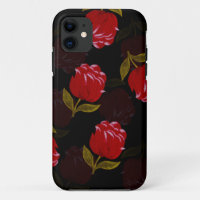 Beautiful Red translucent roses embroidery pattern