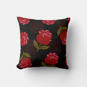 Beautiful Red translucent roses embroidery pattern Cushion