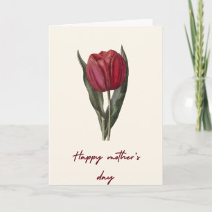 Beautiful red tulip Mother's Day Card