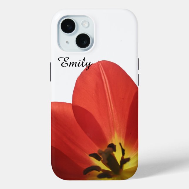 Beautiful Red Tulip | Personalised Phone Case (Back)