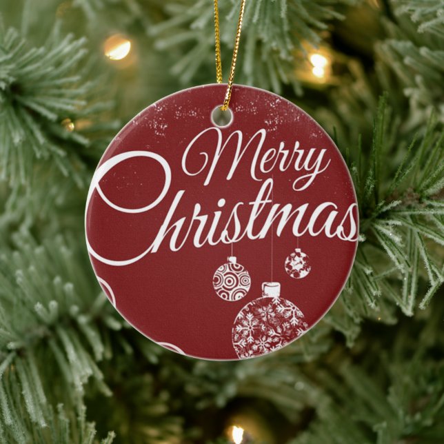 Beautiful Red Wallpaper with Christmas Decorations (Tree)