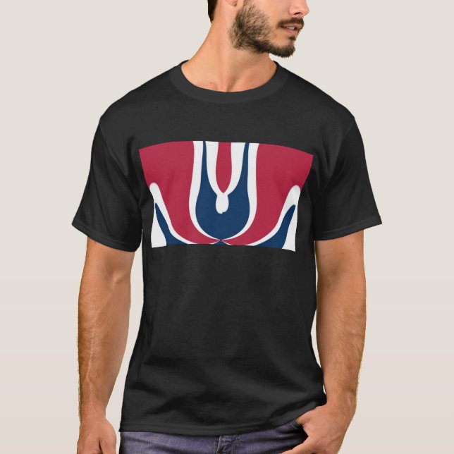 Beautiful Red, White, Blue Texture Color Abstract  T-Shirt (Front)
