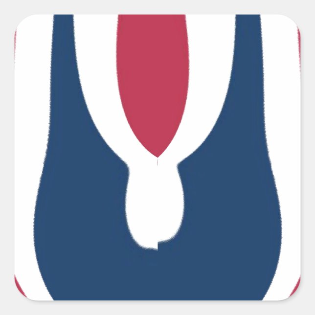 Beautiful Red, White, Blue Texture Colour Abstract Square Sticker (Front)