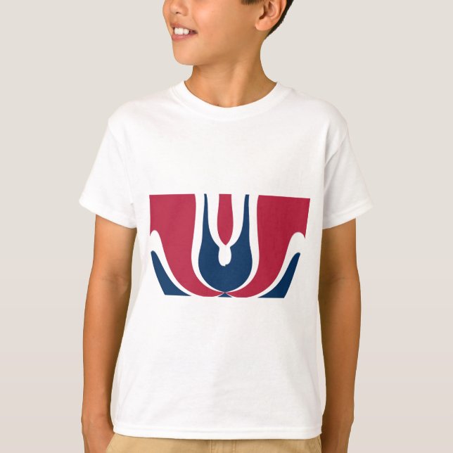 Beautiful Red, White, Blue Texture Colour Abstract T-Shirt (Front)