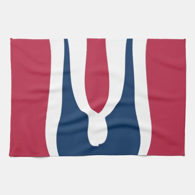 Beautiful Red, White, Blue Texture Colour Abstract Tea Towel (Horizontal)