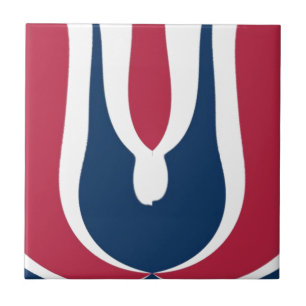 Beautiful Red, White, Blue Texture Colour Abstract Tile