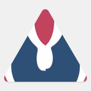 Beautiful Red, White, Blue Texture Colour Abstract Triangle Sticker