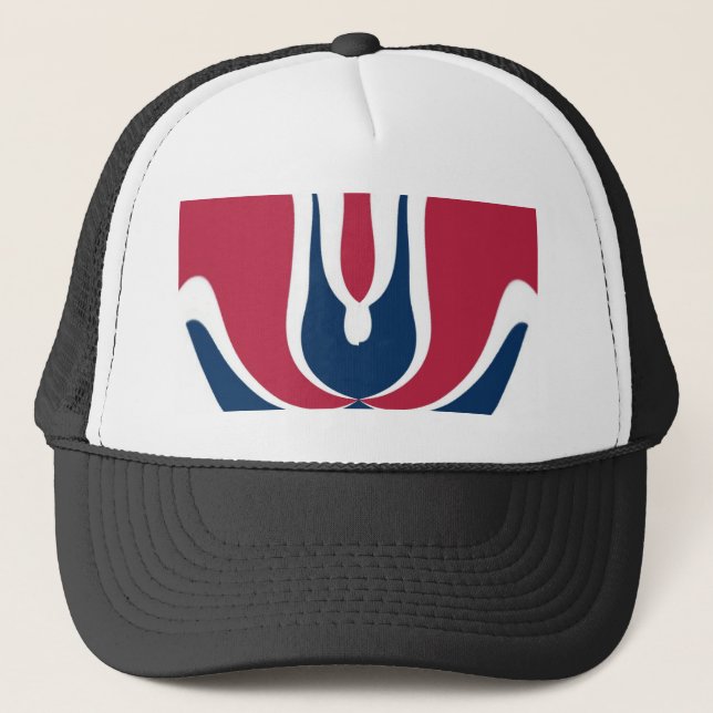 Beautiful Red, White, Blue Texture Colour Abstract Trucker Hat (Front)