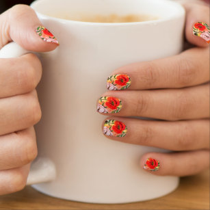 Beautiful Red White Poppies - Painting MIGNED - Minx Nail Art