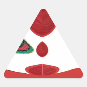 Beautiful Red, White, Purple, Green Texture Colour Triangle Sticker