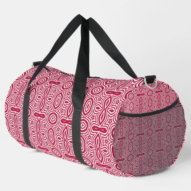 Beautiful red & white star colourful vector design duffle bag (Right Corner)