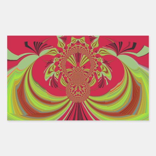 Beautiful red yellow design. Inspiration vector co Rectangular Sticker (Front)