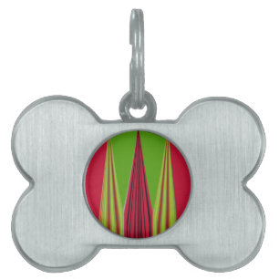 Beautiful red yellow green fractal art design pet ID tag