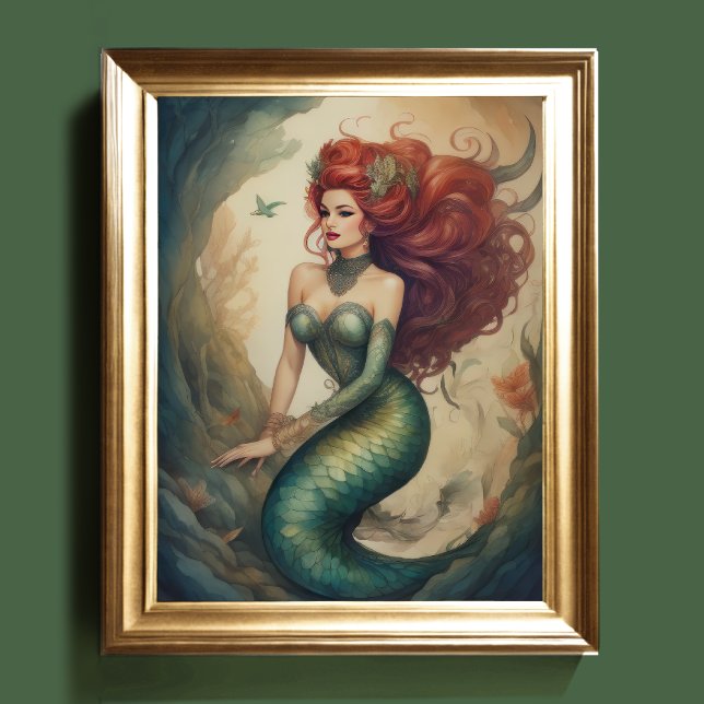 Beautiful Redhead Mermaid II Poster (Creator Uploaded)