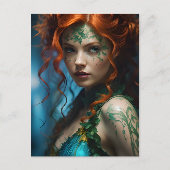 Beautiful Redheaded Woman Postcard (Front)