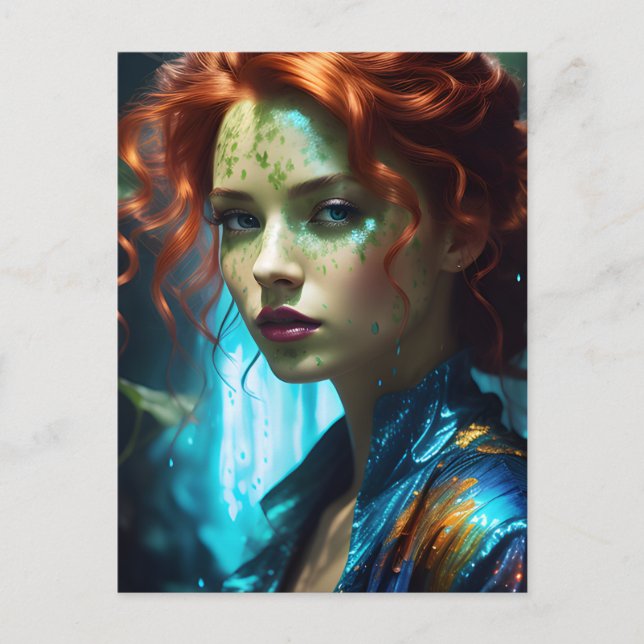 Beautiful Redheaded Woman Postcard (Front)