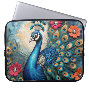 Beautiful Regal Peacock with Gems Laptop Sleeve