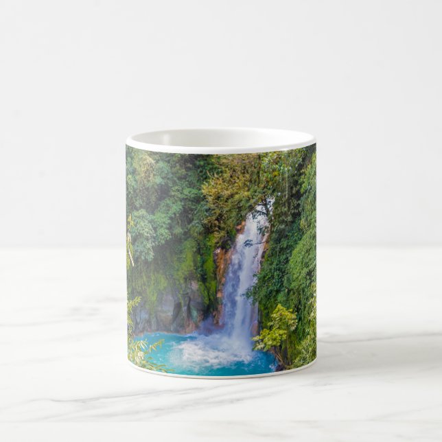 Beautiful Relaxing Blue Unique Waterfall in Jungle Coffee Mug (Center)