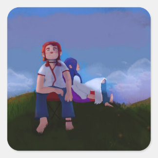 Beautiful relaxing day square sticker